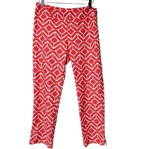 Jude Connally Size Small Pull On Crop Pants Lucia Sail Coral Geo Print Coastal